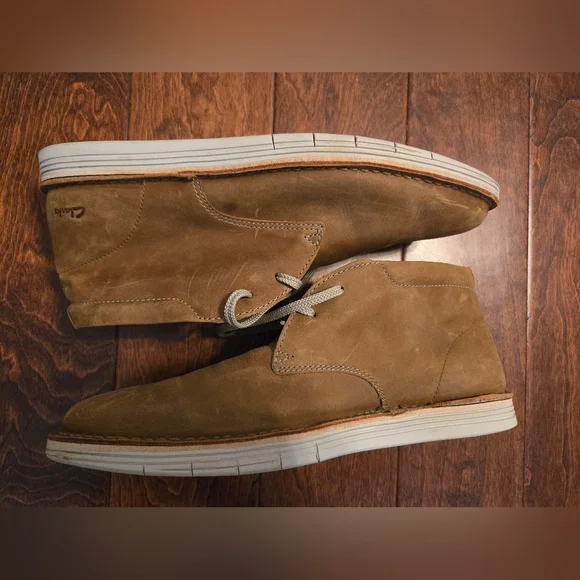 Clarks Men Forge Stride Tan Leather Boot 12M - Picture 1 of 7